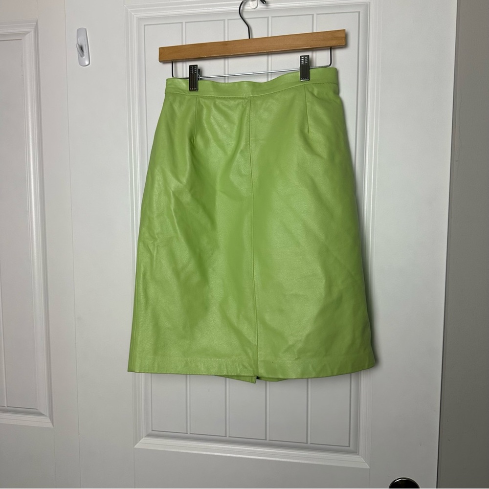 Vintage Terry Lewis Light green leather skirt